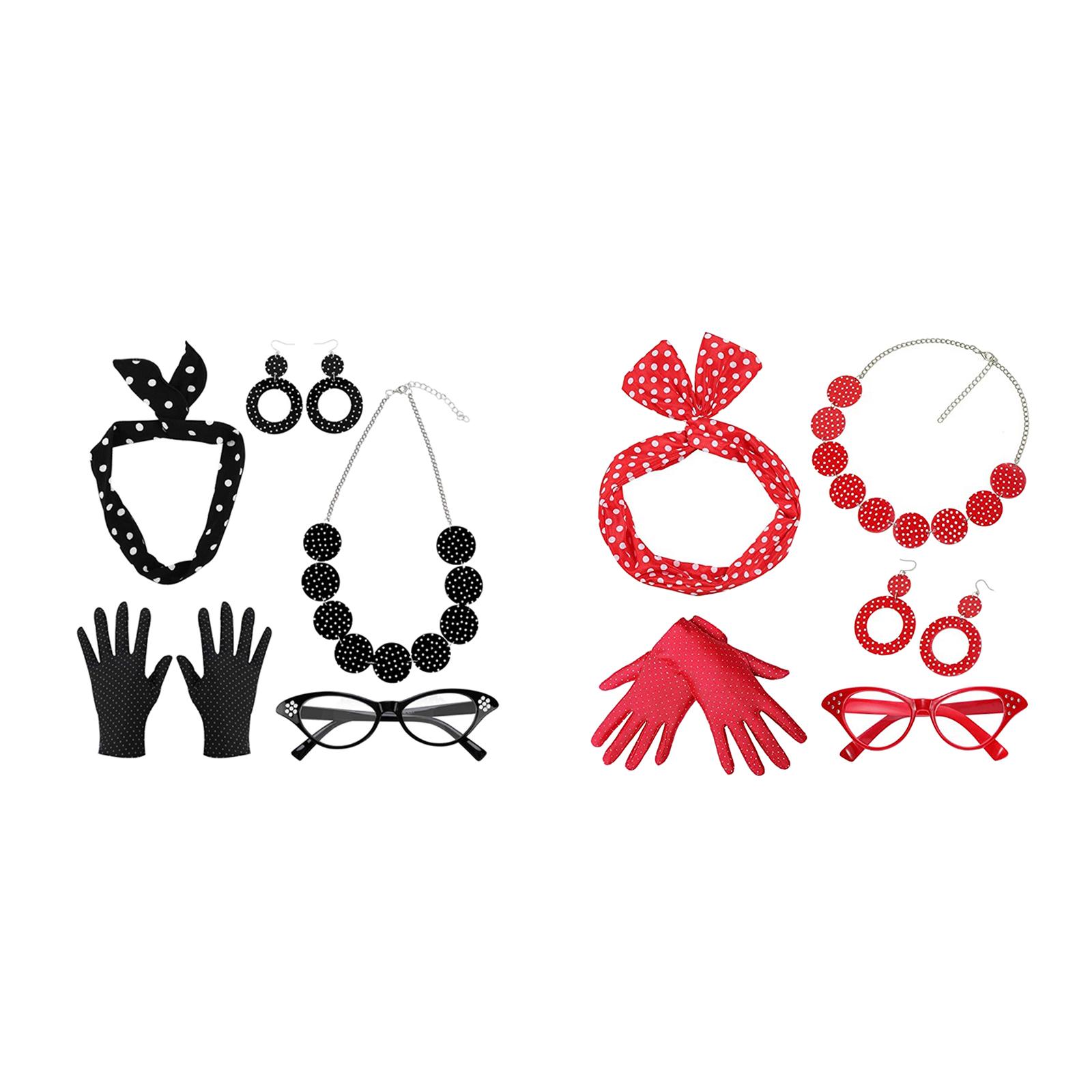 Women'S Accessories In The 1950S - 5 パック 1950 年代の女性用コスチュームセット メガネ ヘアバンド