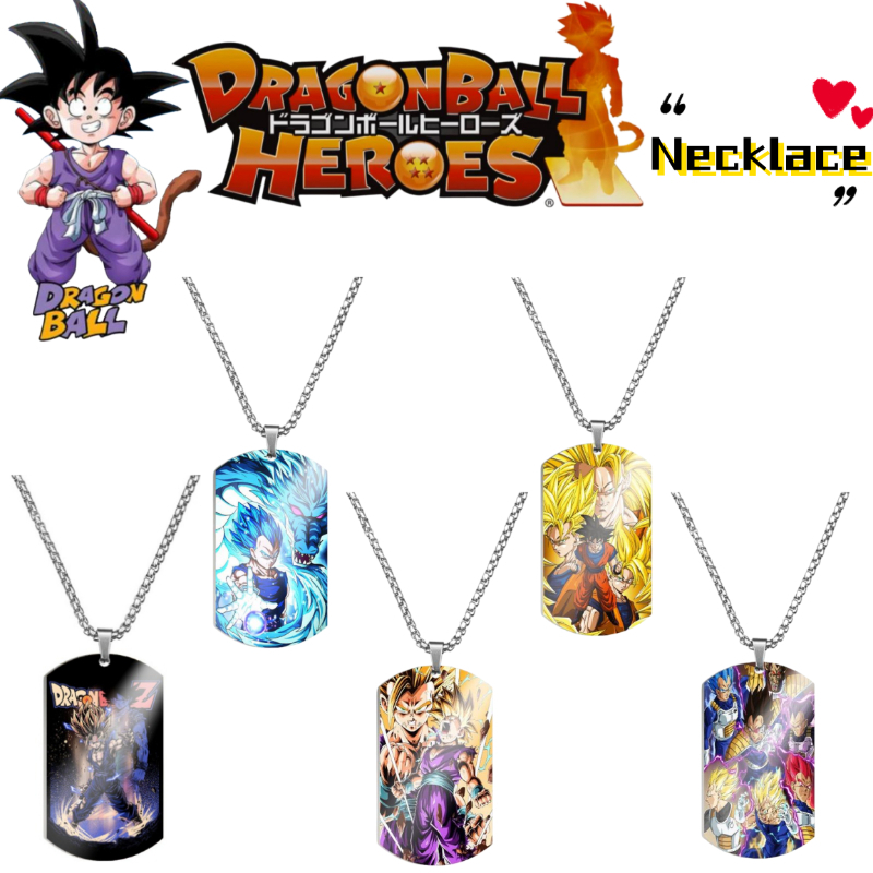 Women Accessories Chain - ドラゴンボール 孫悟飯 魔人ブウ ファッションメタルネックレス 男女兼用 高級カラープリントステンレスビーズチェーン
