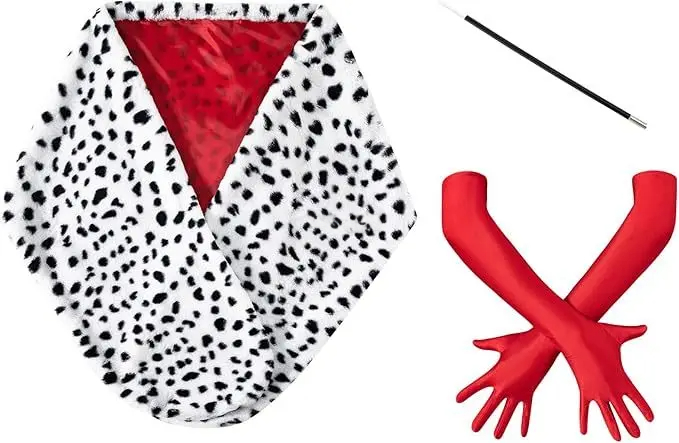 Women'S Accessories In The 1950S - 女性ハロウィンデビルコート衣装ダルメシアンショールまたはスカーフまたはウィッグコスプレアクセサリーハロウィン衣装 1920 年代 1950 年代衣装