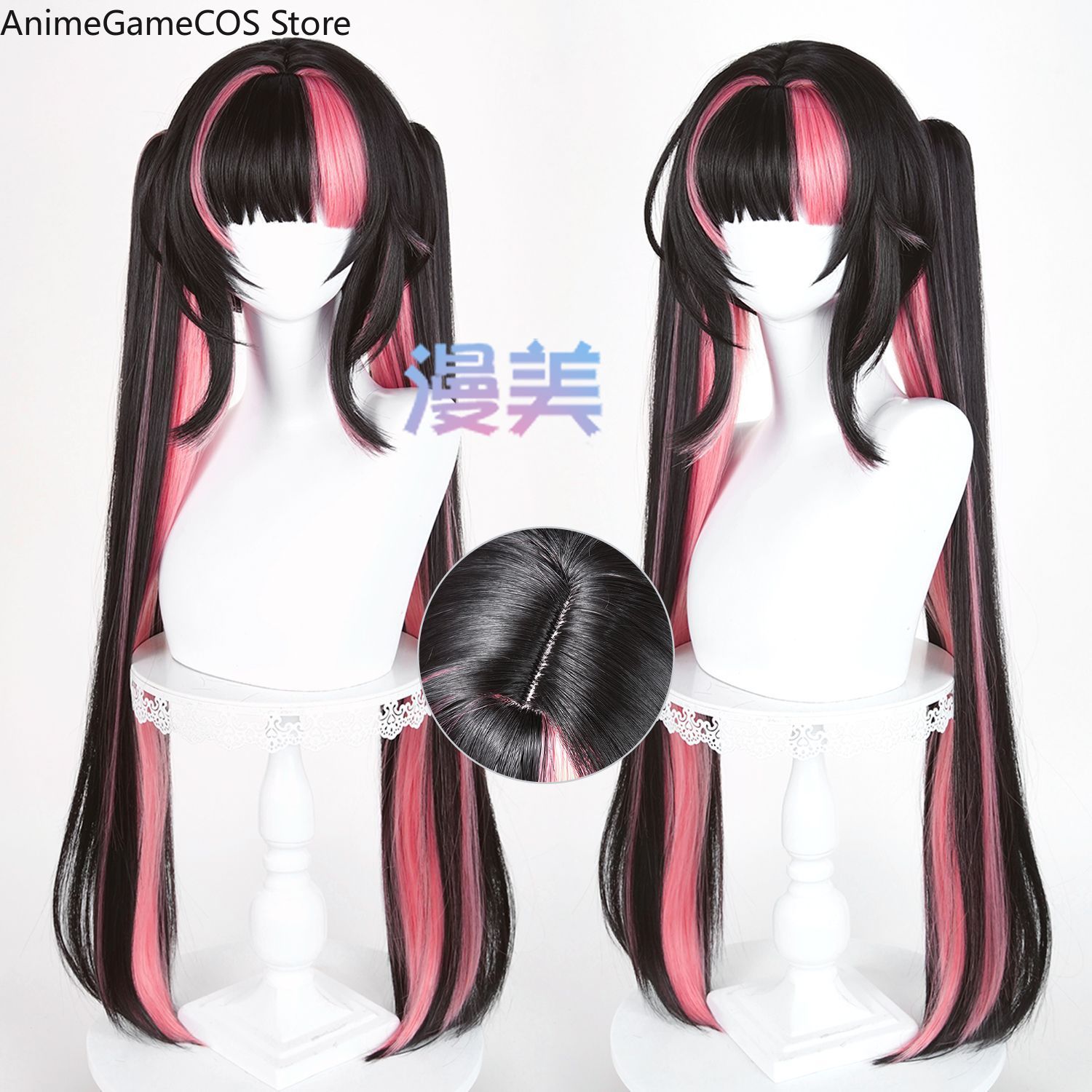 Women'S Accessories Maurices - アニメアズールレーンプリンツモーリスウィッグブラックピンクハイライトヘアコミコン小道具ロールプレイアクセサリーギフト女性ハロウィンパーティー