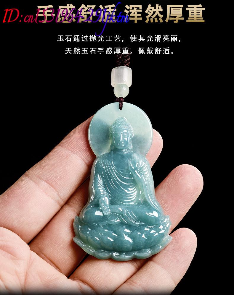 天然ビルマ翡翠仏陀ペンダントネックレスファッション本物の翡翠 - Women'S Accessories Jewelry のレビューと価格