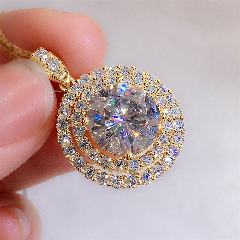 Lnngy スパークリング 2.0CT ハロモアッサナイトネ - Layered Necklace Set のレビューと価格