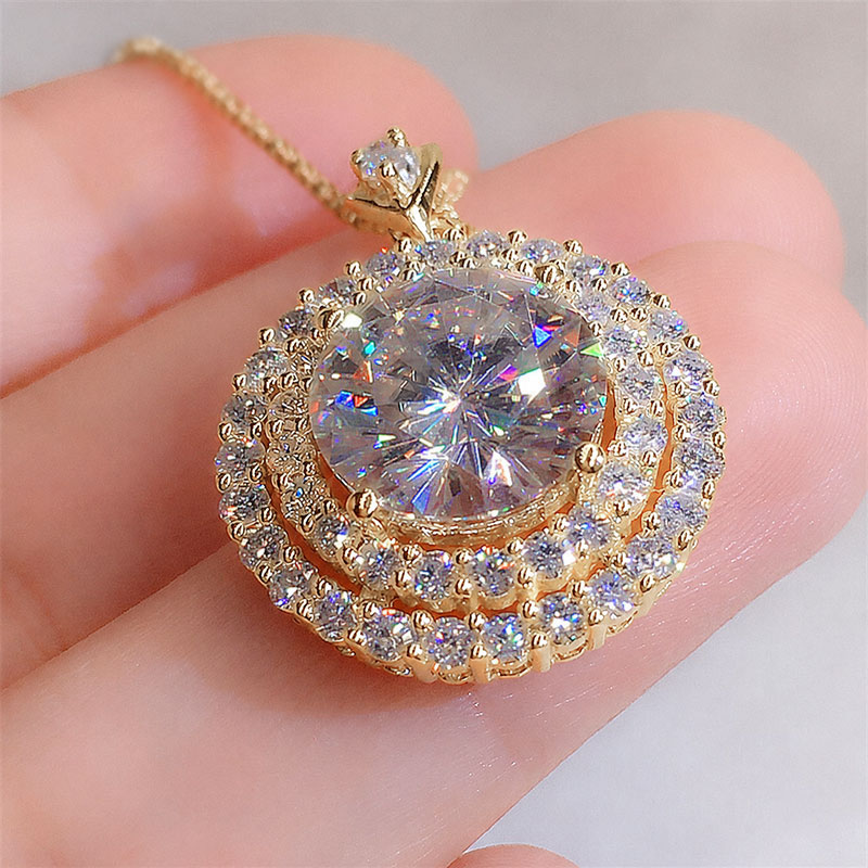 Lnngy スパークリング 2.0CT ハロモアッサナイトネ - Layered Necklace Set のレビューと価格