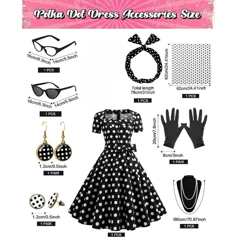1950年代のエレガントなヴィンテージドレス、女性用、50年 - Women'S Accessories In The 1950S のレビューと価格
