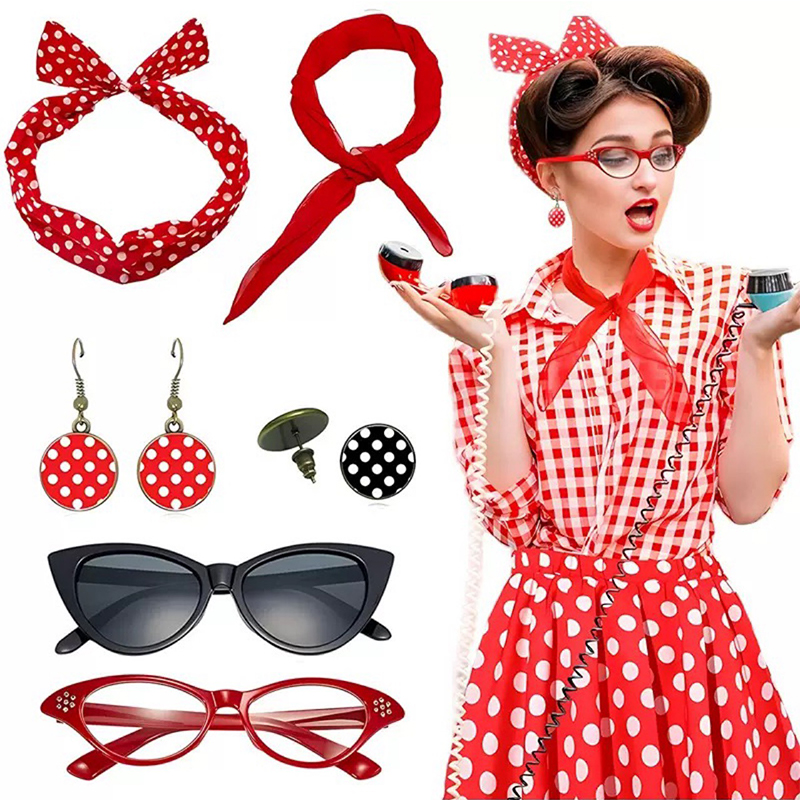 1950年代ファンシードレスコスチュームアクセサリーセット女 - Women'S Accessories In The 1950S のレビューと価格