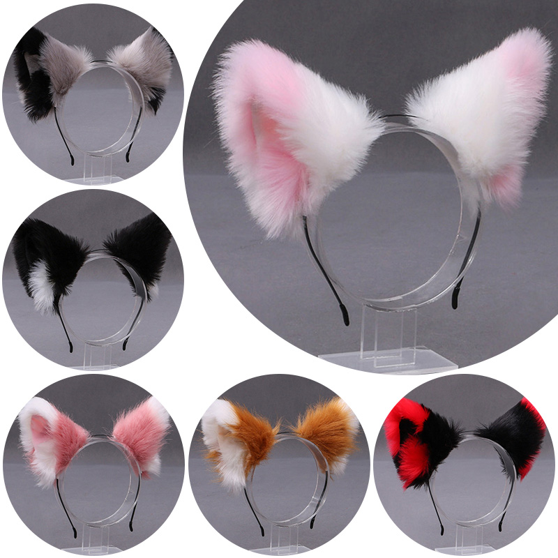 ふわふわキツネ猫耳ぬいぐるみヘッドバンドソフト毛皮のようなヘ - Women'S Ear Accessories のレビューと価格