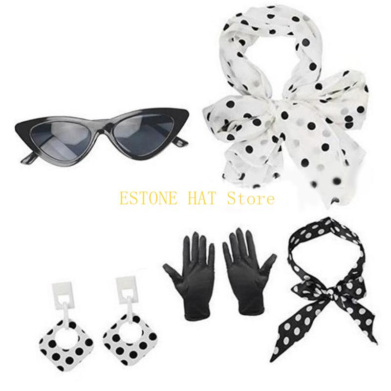 49MF 5 個ロカビリーアクセサリー 1950 年代コスチ - Women'S Accessories In The 1950S のレビューと価格