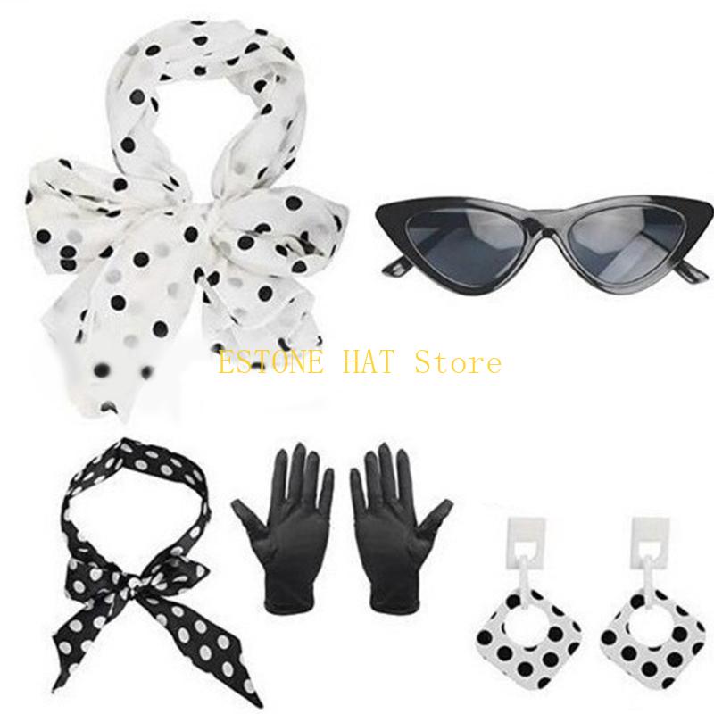 49MF 5 個ロカビリーアクセサリー 1950 年代コスチ - Women'S Accessories In The 1950S のレビューと価格