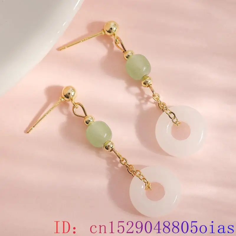 天然本翡翠リングイヤリング石のお守りヴィンテージジュエリーギ - Women'S Ear Accessories のレビューと価格