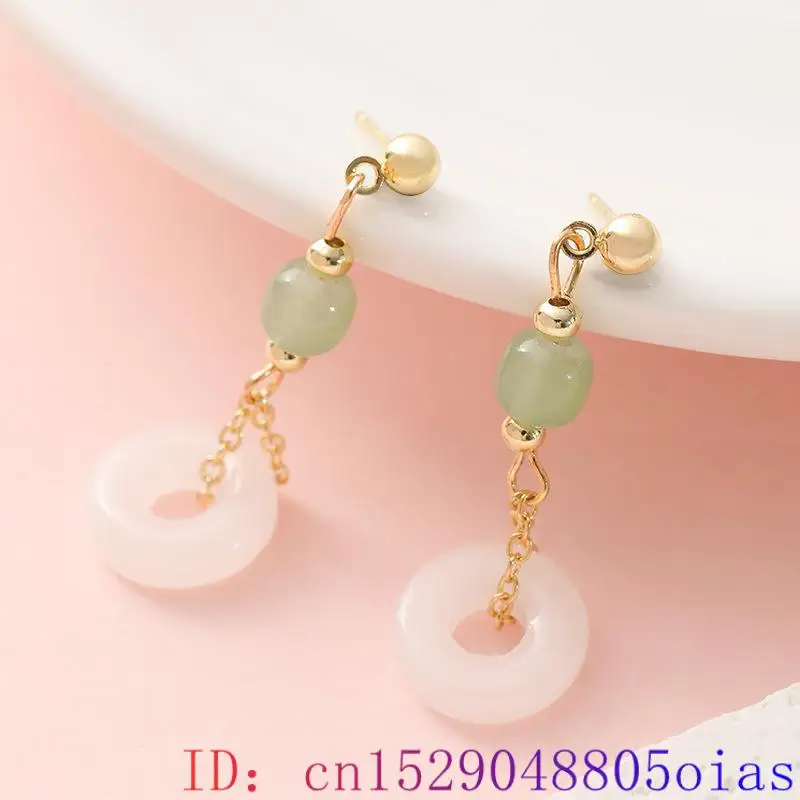 天然本翡翠リングイヤリング石のお守りヴィンテージジュエリーギ - Women'S Ear Accessories のレビューと価格
