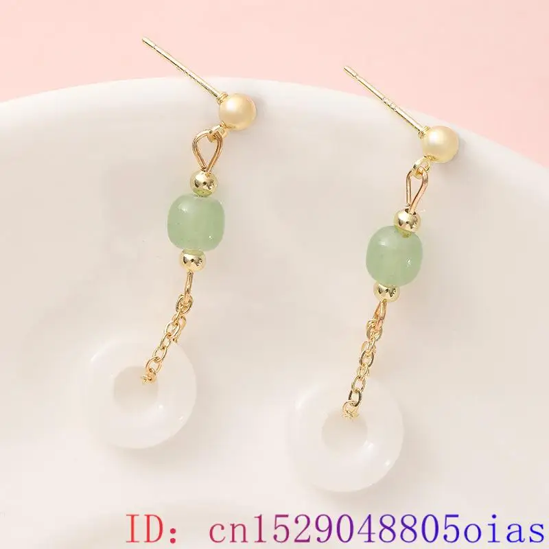 天然本翡翠リングイヤリング石のお守りヴィンテージジュエリーギ - Women'S Ear Accessories のレビューと価格