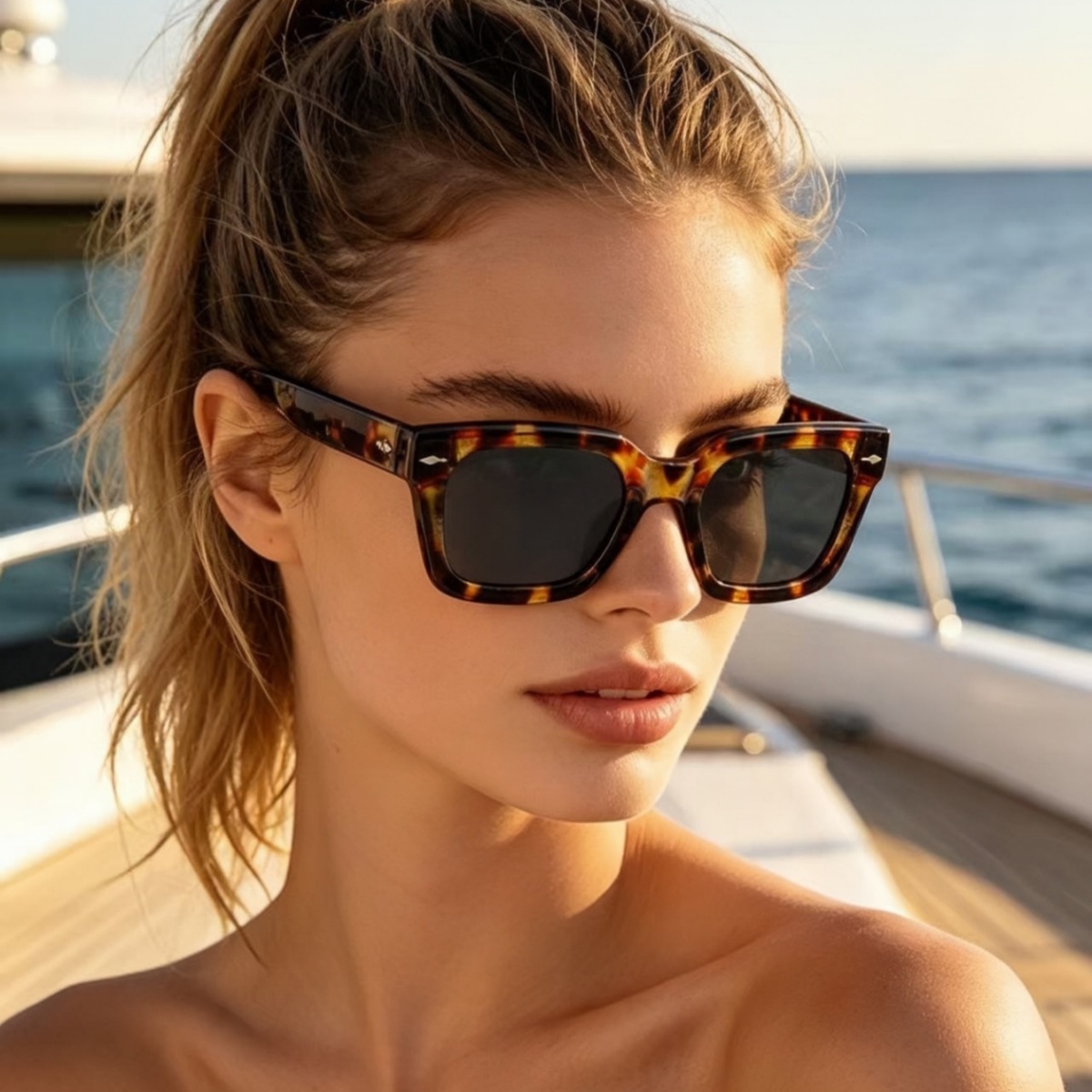 男女兼用ヨーロッパ＆アメリカンレトロスクエアファッションサン - Women'S Accessories Accessorize のレビューと価格