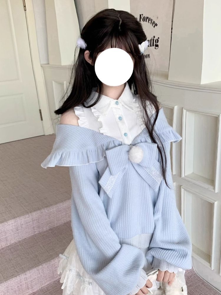 可愛いソフトガールロリータ2ピースセット レディース 秋 オ - Layered Necklace Set のレビューと価格