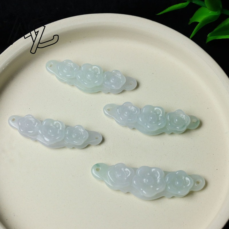 1pc 天然翡翠エメラルドフラワーハンドカード DIY アク - Women'S Accessories Jewelry のレビューと価格