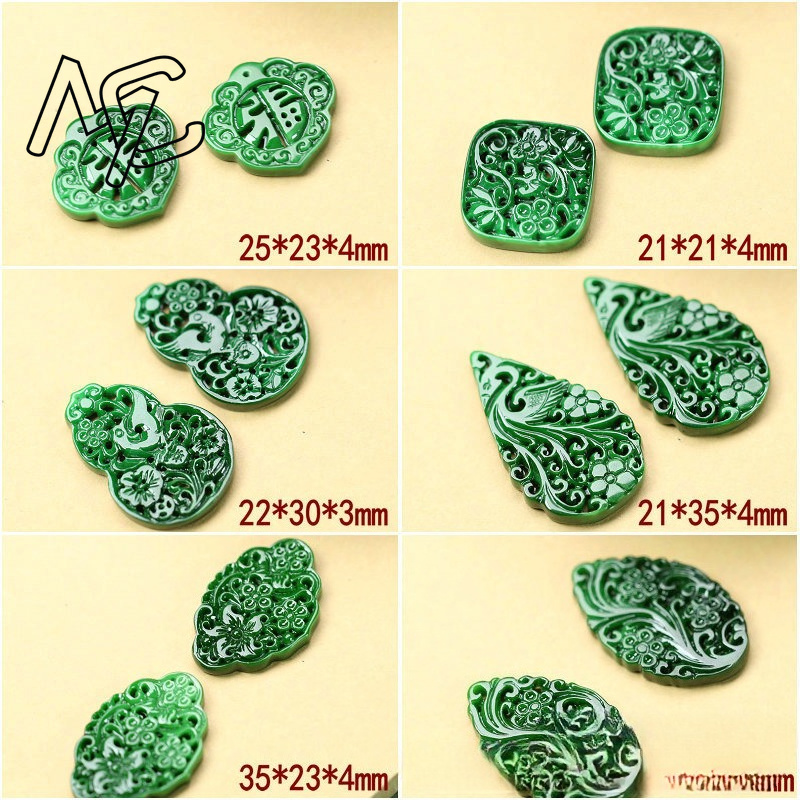 2 個 DIY ナチュラルドライグリーンエメラルド中空アウト - Women'S Accessories Jewelry のレビューと価格