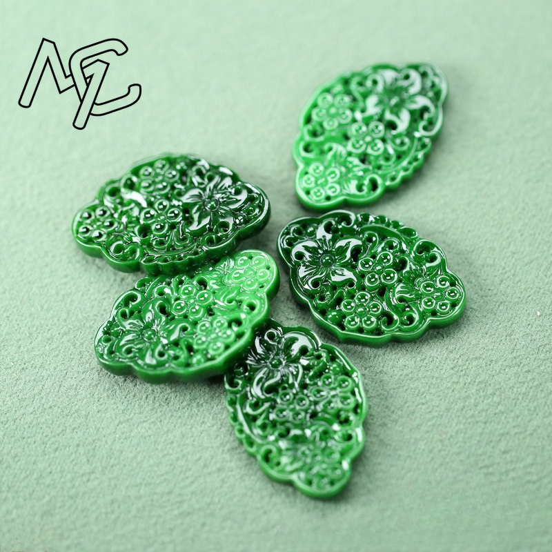 2 個 DIY ナチュラルドライグリーンエメラルド中空アウト - Women'S Accessories Jewelry のレビューと価格