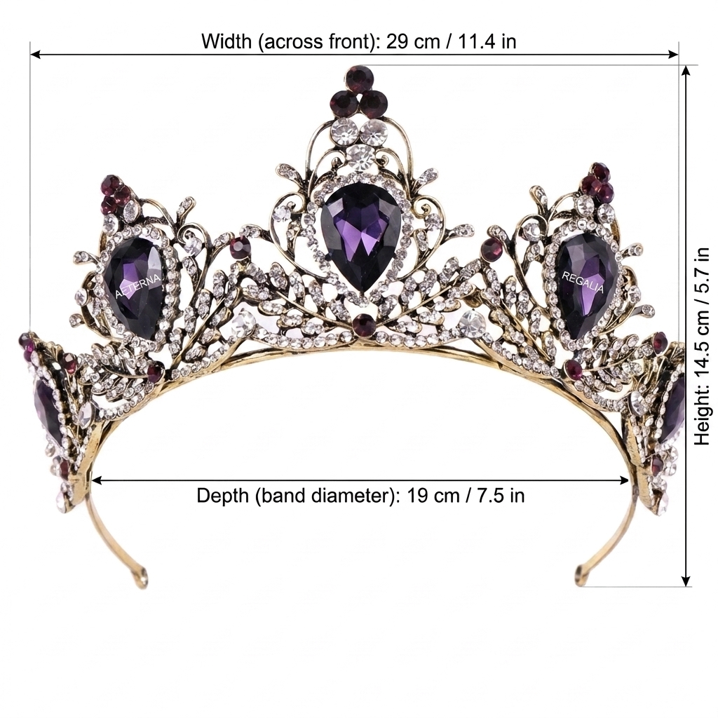 クラウンヘッドピース軽量バロッククラウン結婚式ブライダルパー - Women'S Accessories Jewelry のレビューと価格