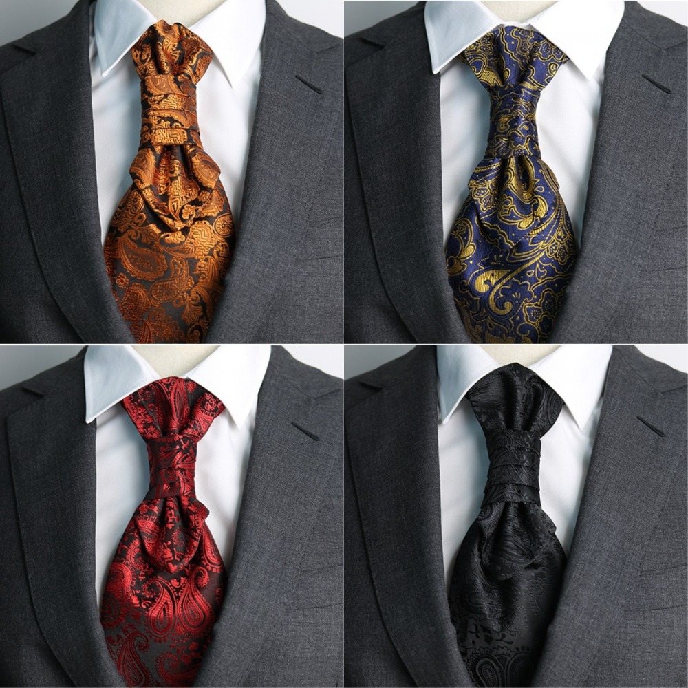 高級ジャカード花柄ネクタイアスコットグラヴァタス新郎ネックウ - Women'S Accessories For Formal Wear のレビューと価格